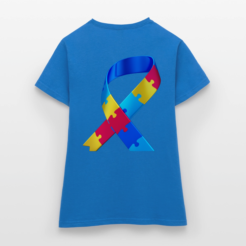 T-shirt Femme trisomie 21 Paix jaune - Lusoquot - bleu royal