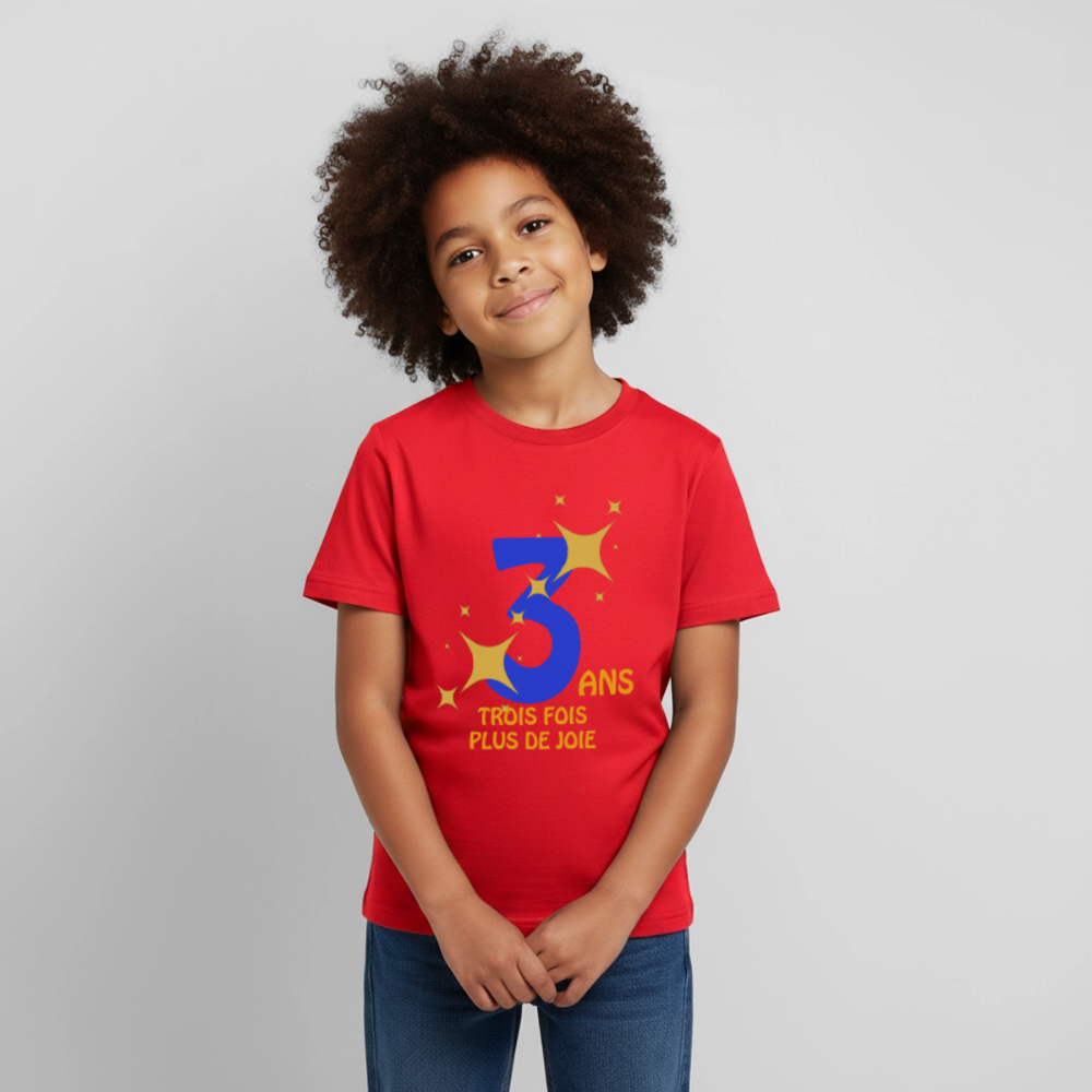 T-shirt Enfant anniversaire Lapè bleu - Lusoquot - rouge