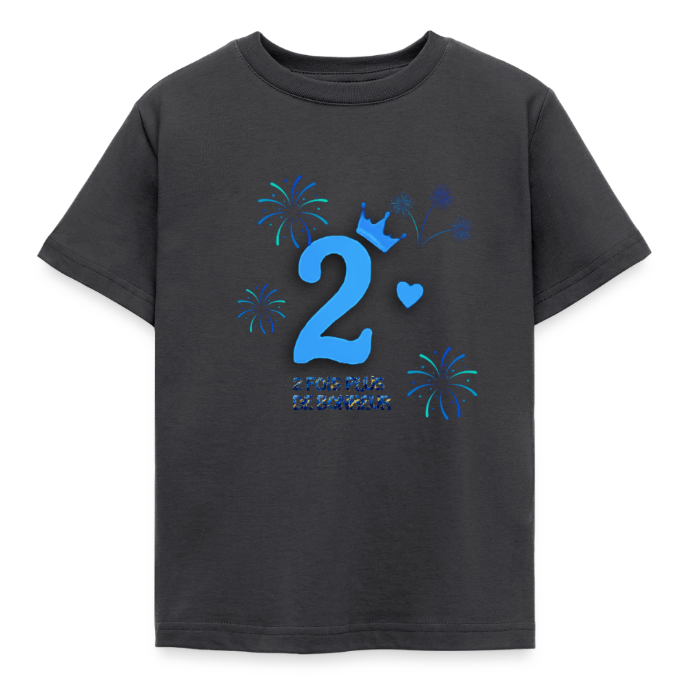 T-shirt Enfant anniversaire 2 ans Lapè bleu - Lusoquot - charbon