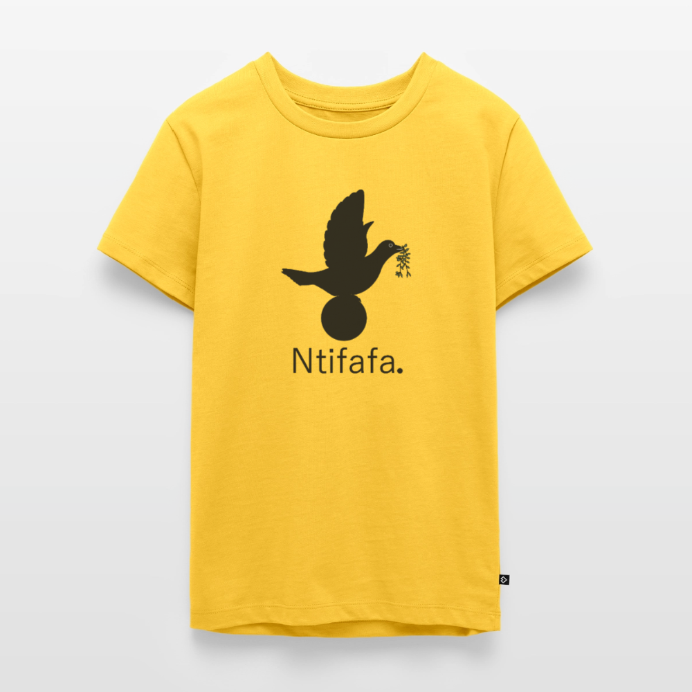 T-shirt Premium Ado Ntifafa noir - Lusoquot - jaune soleil