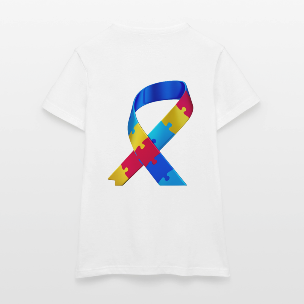 T-shirt Femme-journeemondiale trisomie 21 Peace jaune - blanc