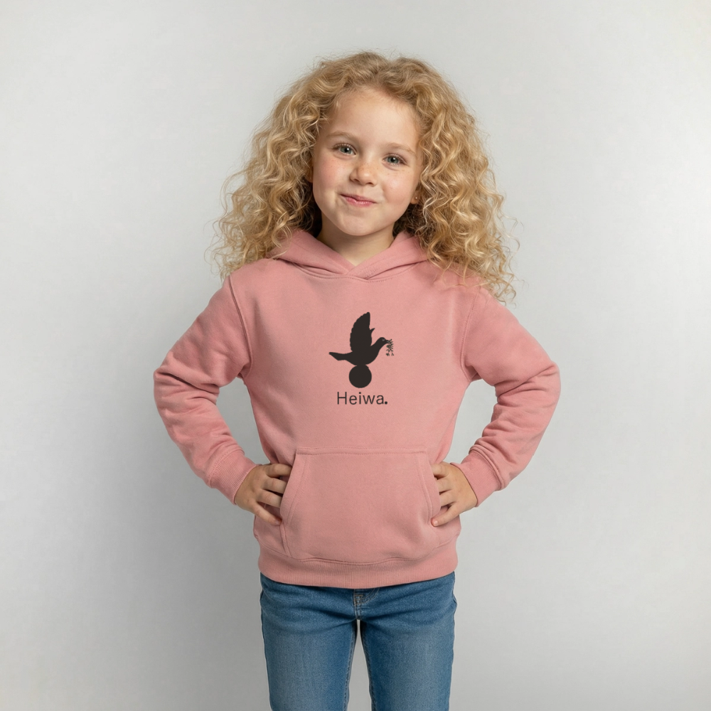 Sweat à capuche Enfant Heiwa noir - Lusoquot - rose poudré