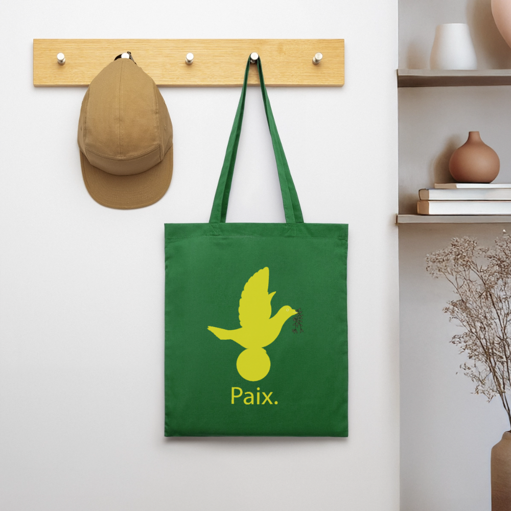 Tote Bag Paix jaune - Lusoquot - vert sapin