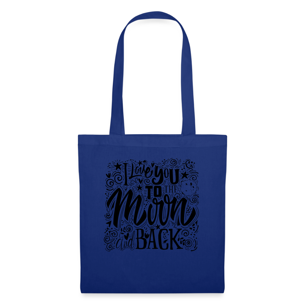 Tote Bag_peacenoir_iloveutomoonandback - bleu royal
