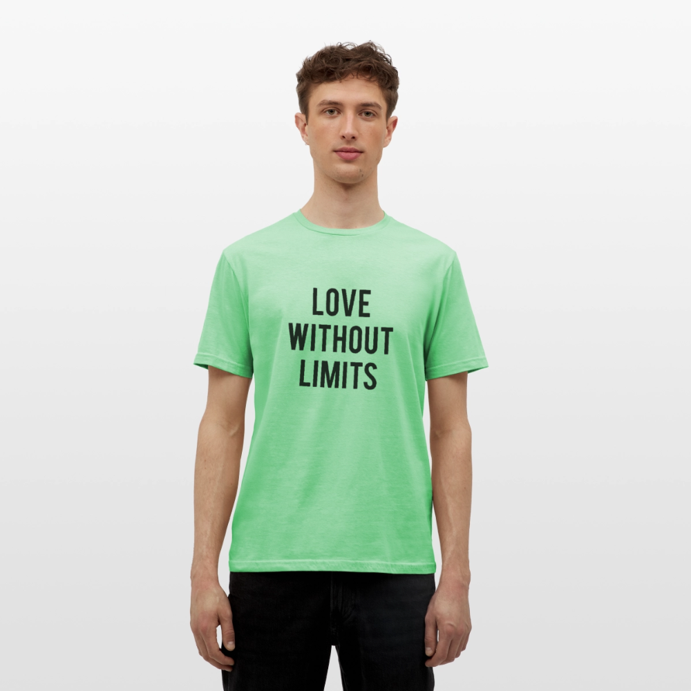 Men's T-Shirt_peace_noir - mint green