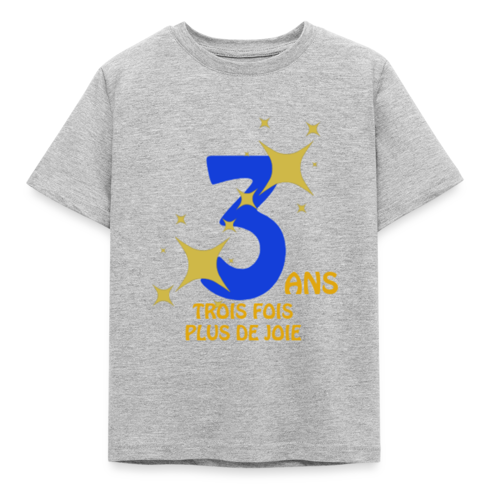 T-shirt Enfant anniversaire Lapè bleu - Lusoquot - gris chiné