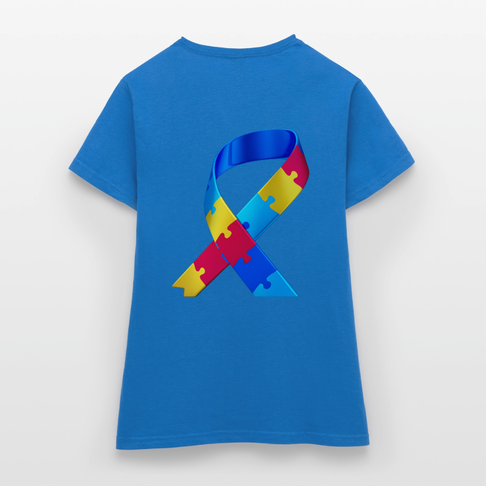 T-shirt Femme-journeemondiale trisomie 21 Peace jaune - bleu royal