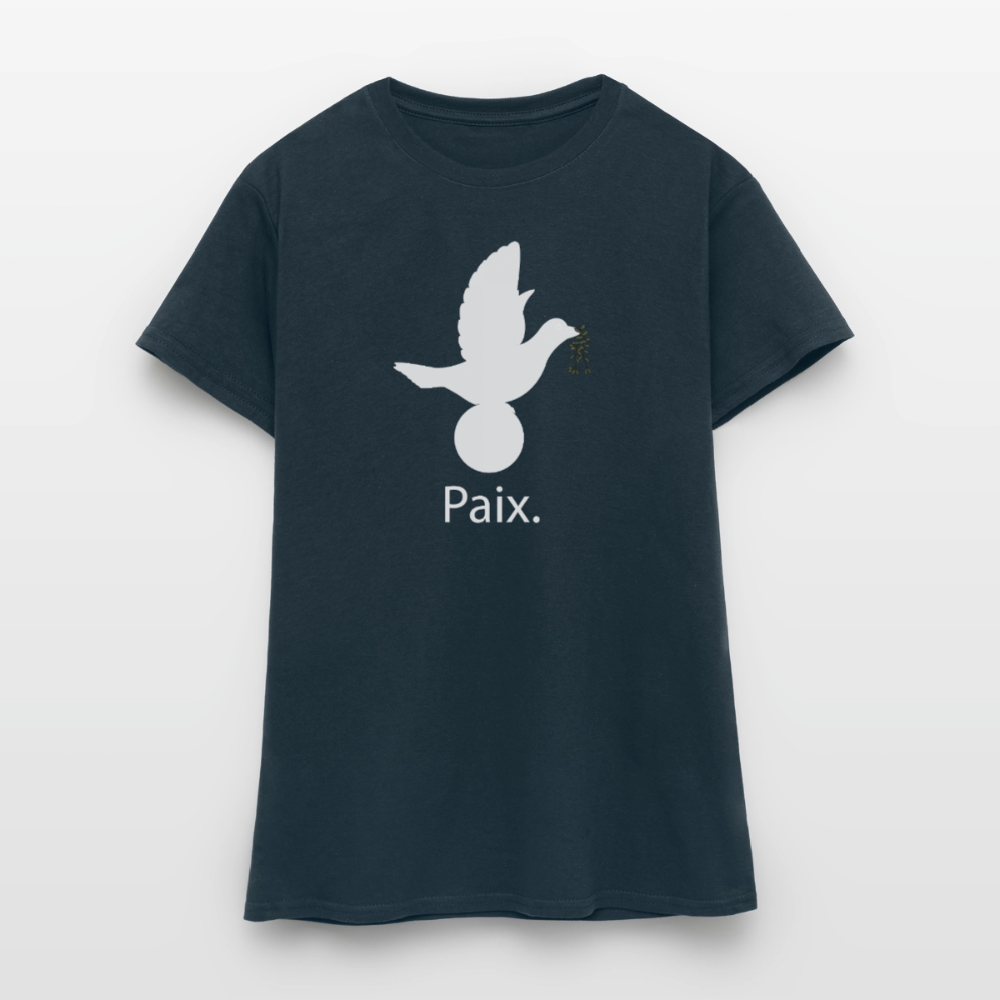 T-shirt Femme Paix blanc - Lusoquot - marine