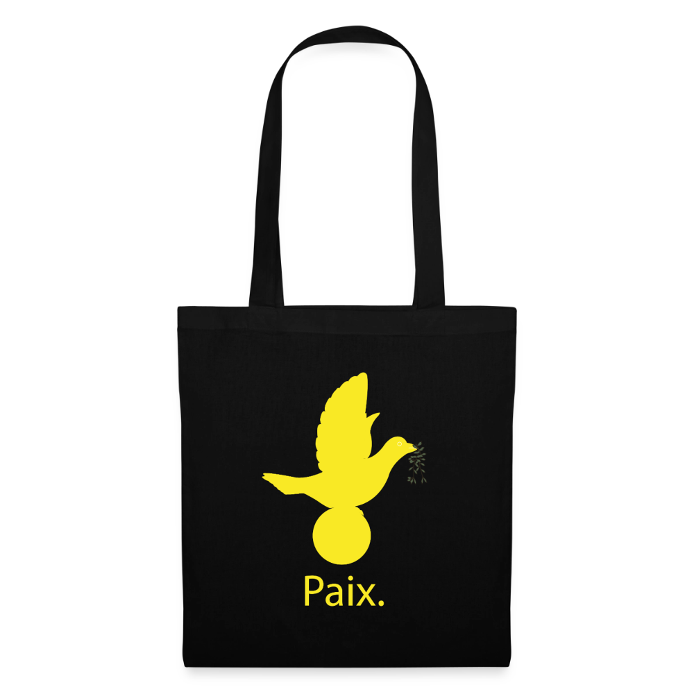 Tote Bag Paix jaune - Lusoquot - noir