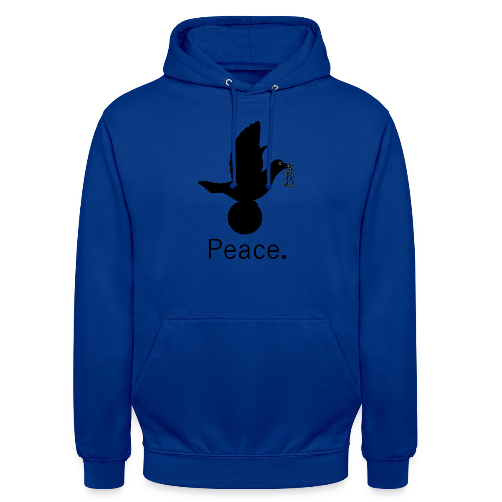 Sweat-shirt à capuche unisexe Peace noir Lusoquot - bleu royal