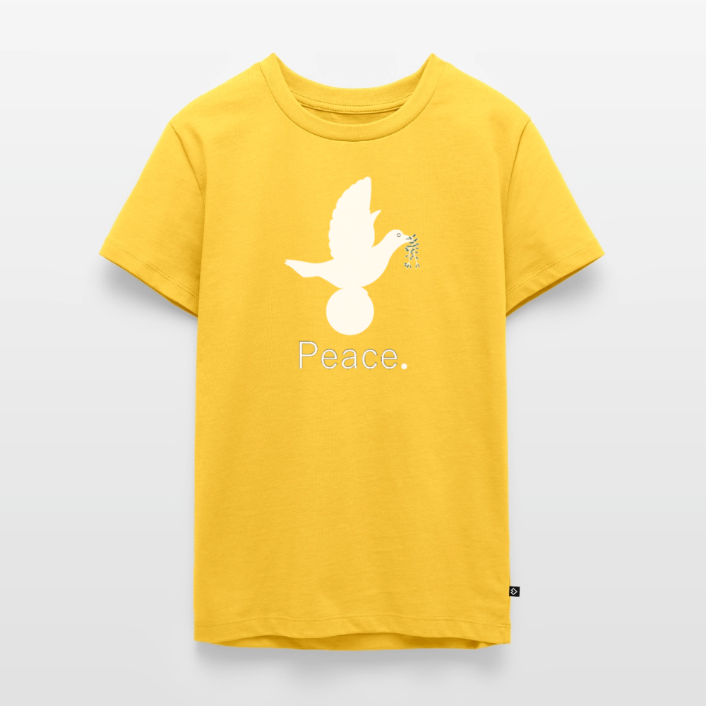 T-shirt Premium Ado Peace blanc Lusoquot - jaune soleil