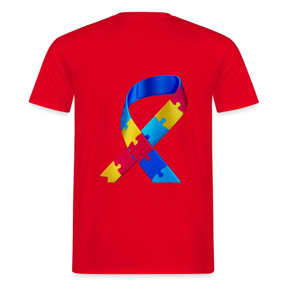T-shirt Homme -journeemondiale trisomie 21 mars- Peace jaune - rouge