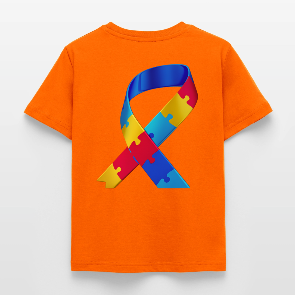 T-shirt Enfant trisomie 21 Paix jaune - Lusoquot - orange