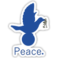 Autocollant_peacebleu - blanc mat