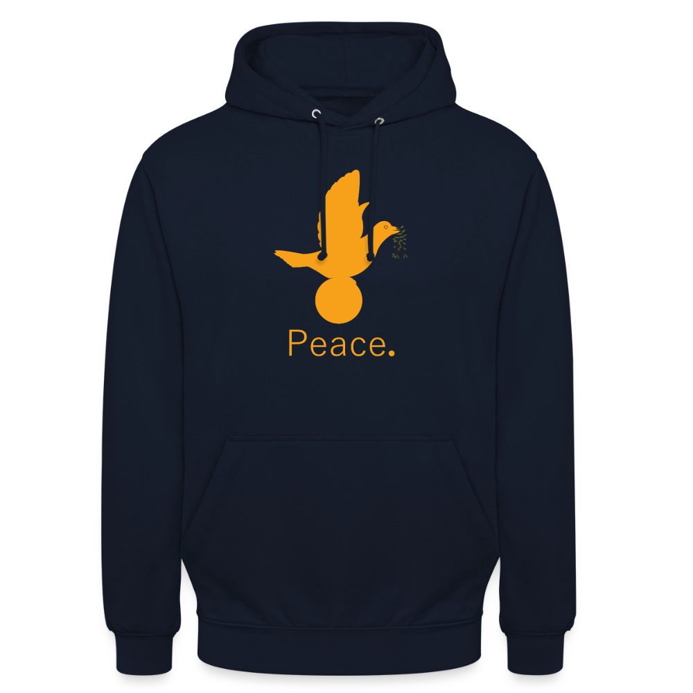 Sweat-shirt à capuche unisexe Peace. orange Lusoquot - marine