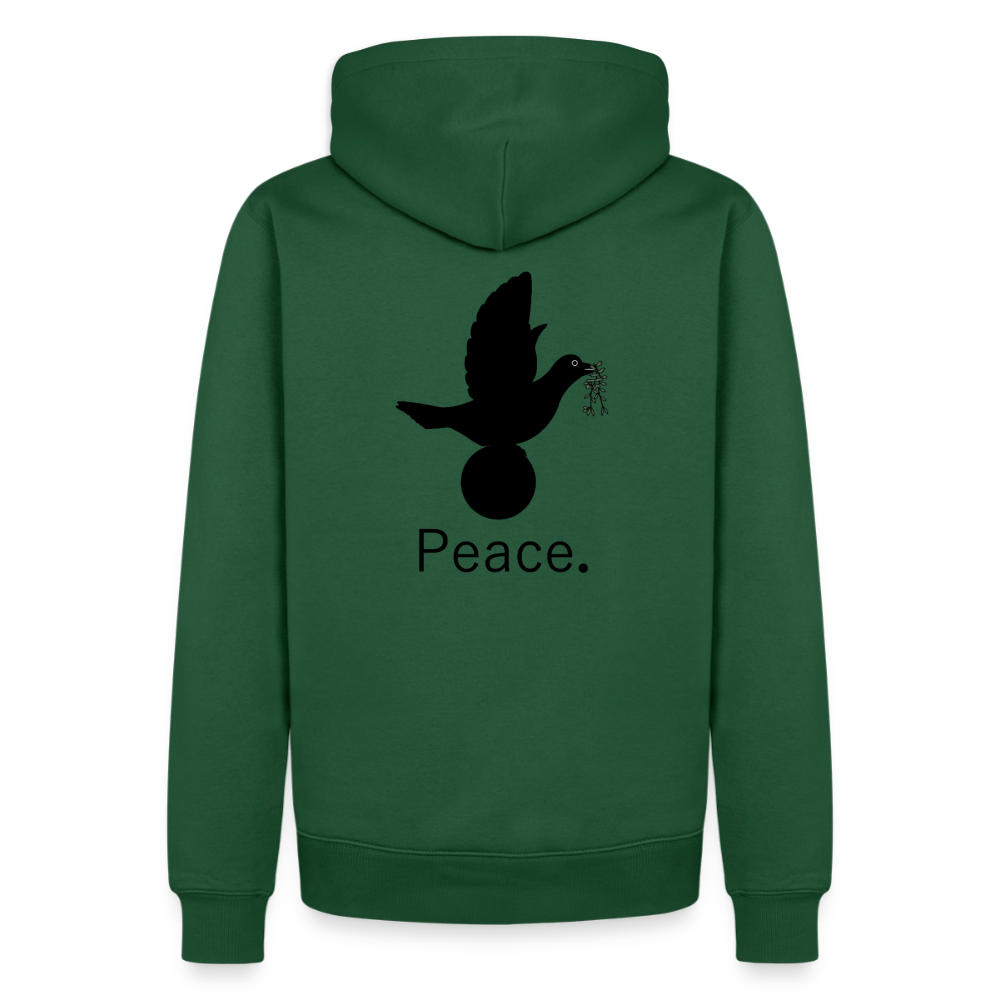Sweat-shirt à capuche Premium pour hommes Peace and joy Peace noir - Lusoquot - vert bouteille