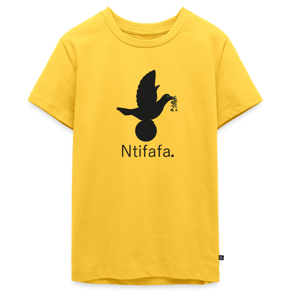 T-shirt Premium Ado Ntifafa noir - Lusoquot - jaune soleil