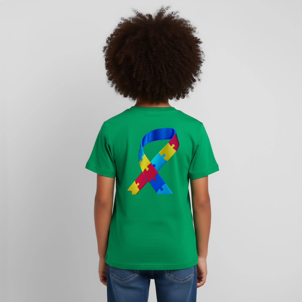 T-shirt Enfant trisomie 21 Paix jaune - Lusoquot - vert