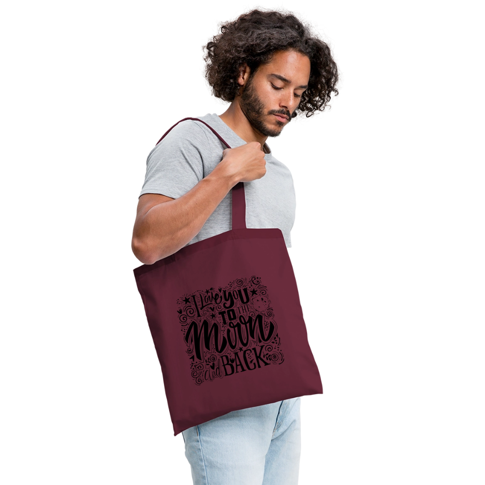Tote Bag  I love you to moon and back Shaanti noir - Lusoquot - bordeaux