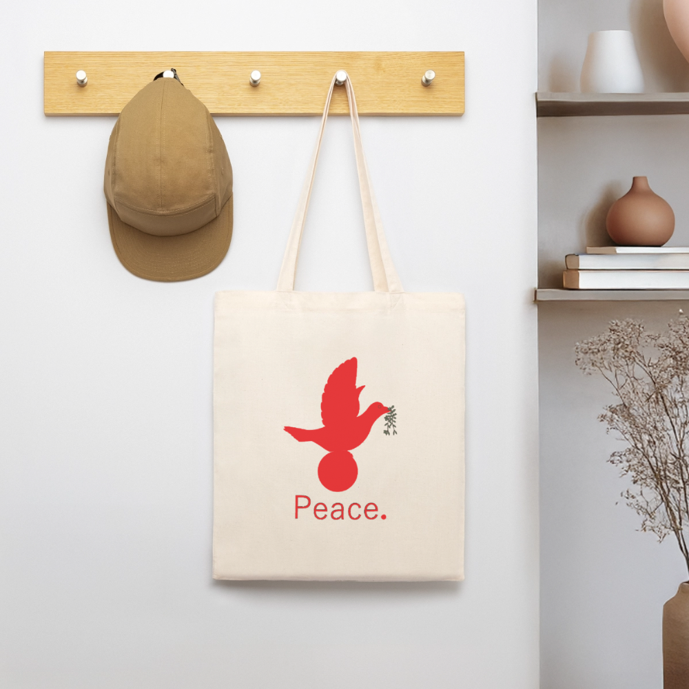 Tote bag bio Stanley/Stella Peace rouge - Lusoquot - écru doux