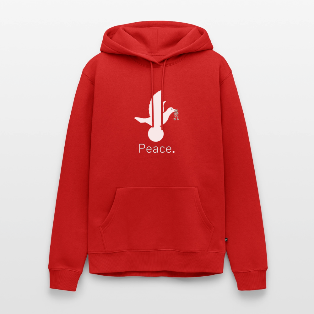 Sweat-shirt à capuche Premium pour hommes peace blanc - Lusoquot - rouge