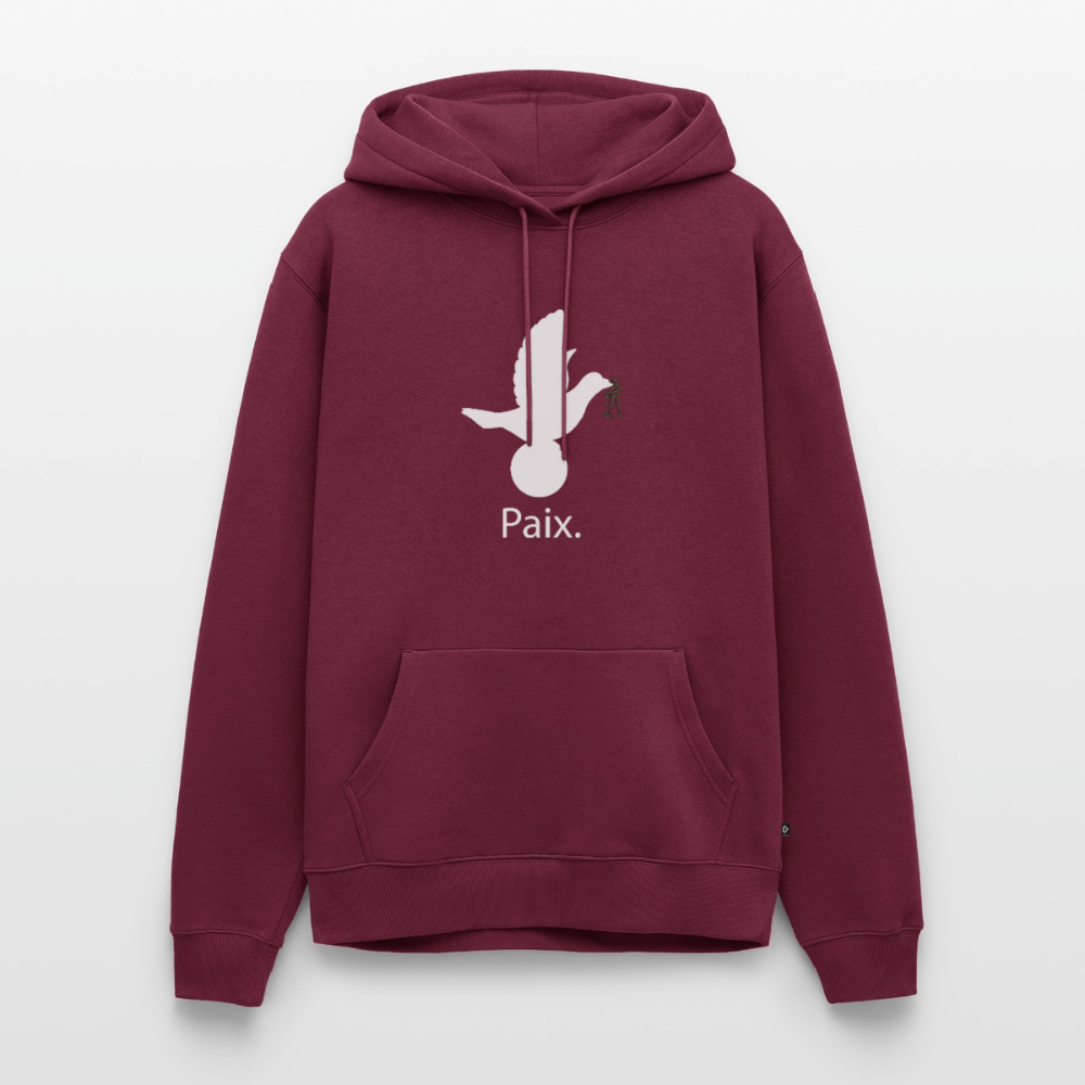 Sweat-shirt à capuche Premium pour hommes Paix blanc - Lusoquot - bourgogne