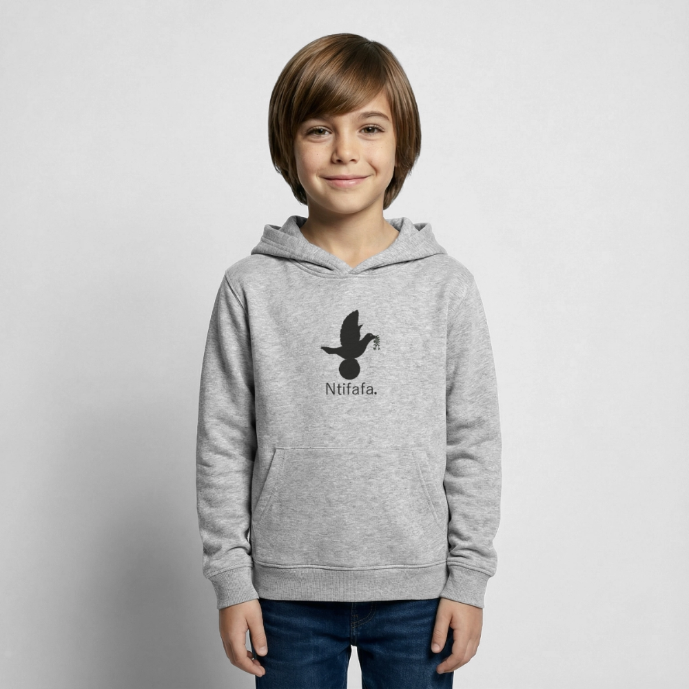 Sweat à capuche Enfant Ntifafa noir - Lusoquot - gris clair chiné
