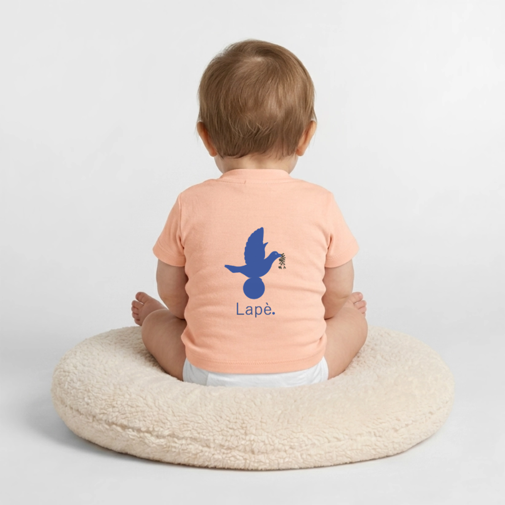 T-shirt Bébé anniversaire 2ans Paix bleu - Lusoquot - rose cristal