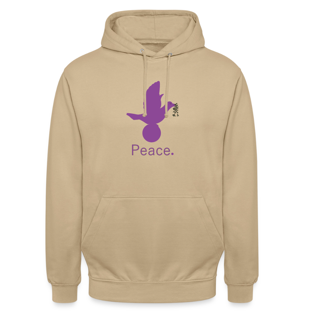 Sweat-shirt à capuche unisexe Peace mauve Lusoquot - beige