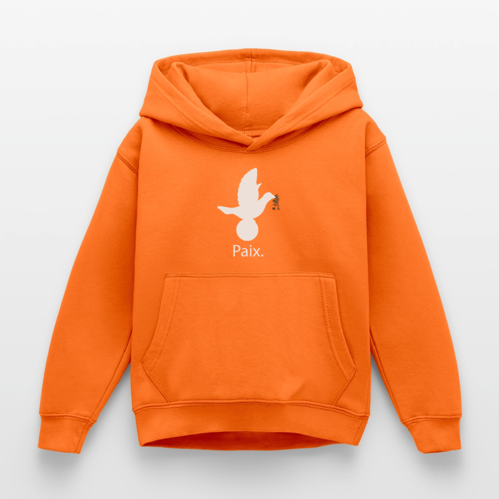 Sweat à capuche Enfant Paix blanc - Lusoquot - orange