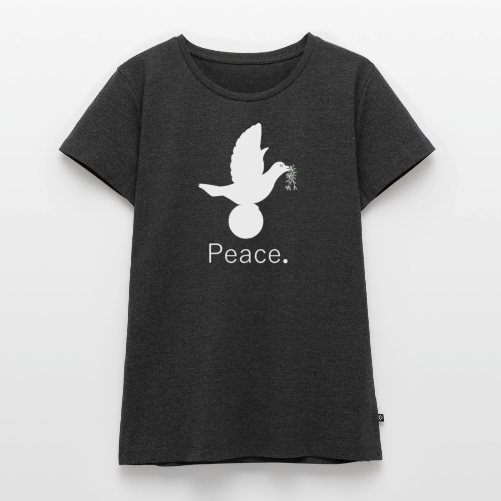 T-shirt Premium Femme Peace blanc - Lusoquot - anthracite chiné