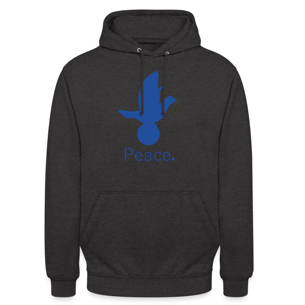 Sweat-shirt à capuche unisexe Peace bleu - charbon