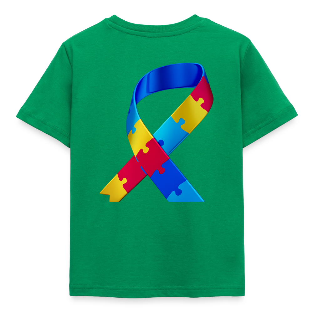 T-shirt Enfant trisomie 21 Paix jaune - Lusoquot - vert