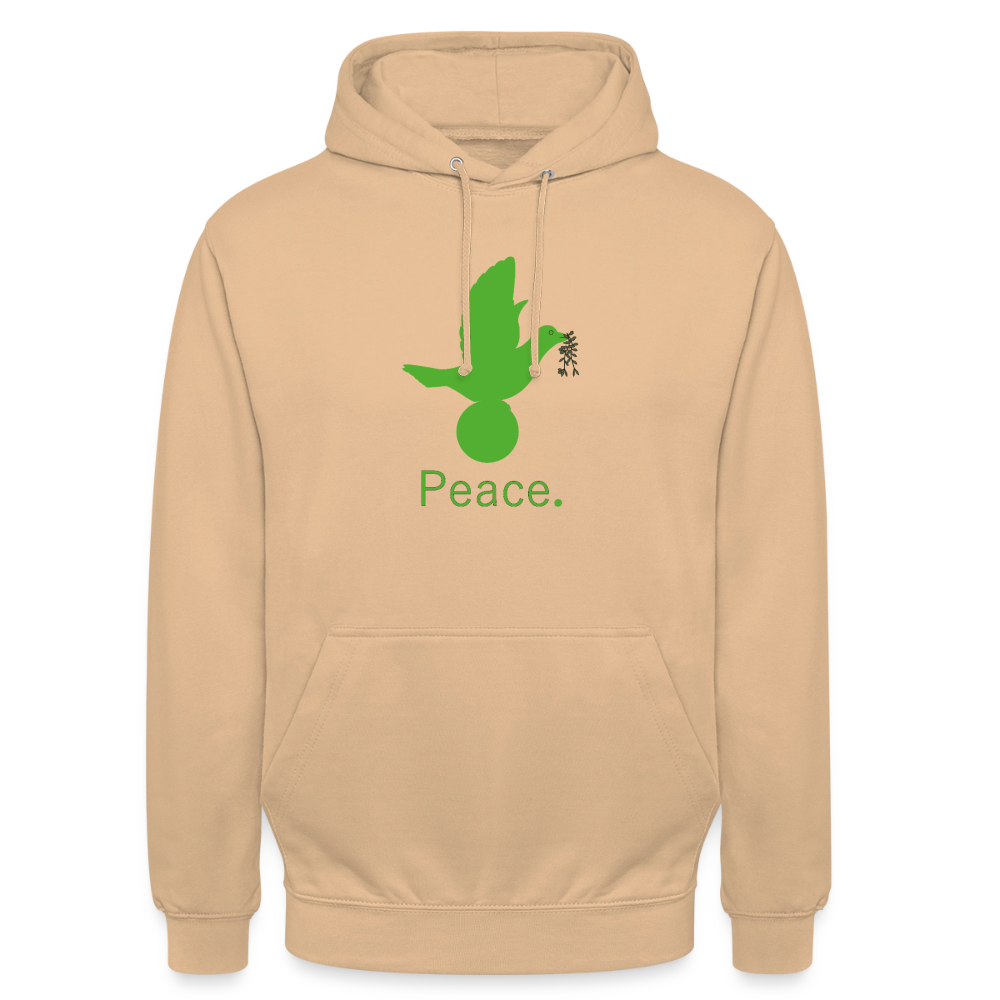 Sweat-shirt à capuche unisexe Peace vert Lusoquot - pêche