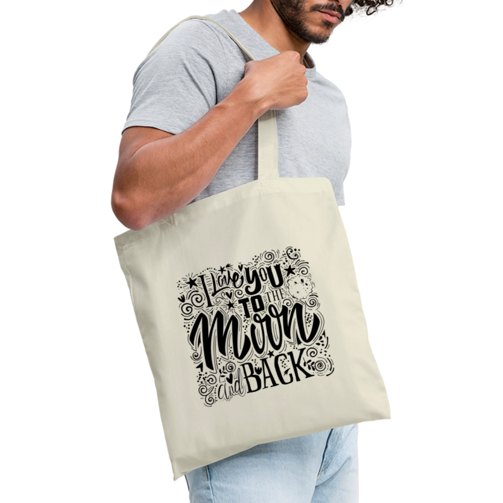 Tote Bag I love you to moon and back Peace noir - Lusoquot - nature