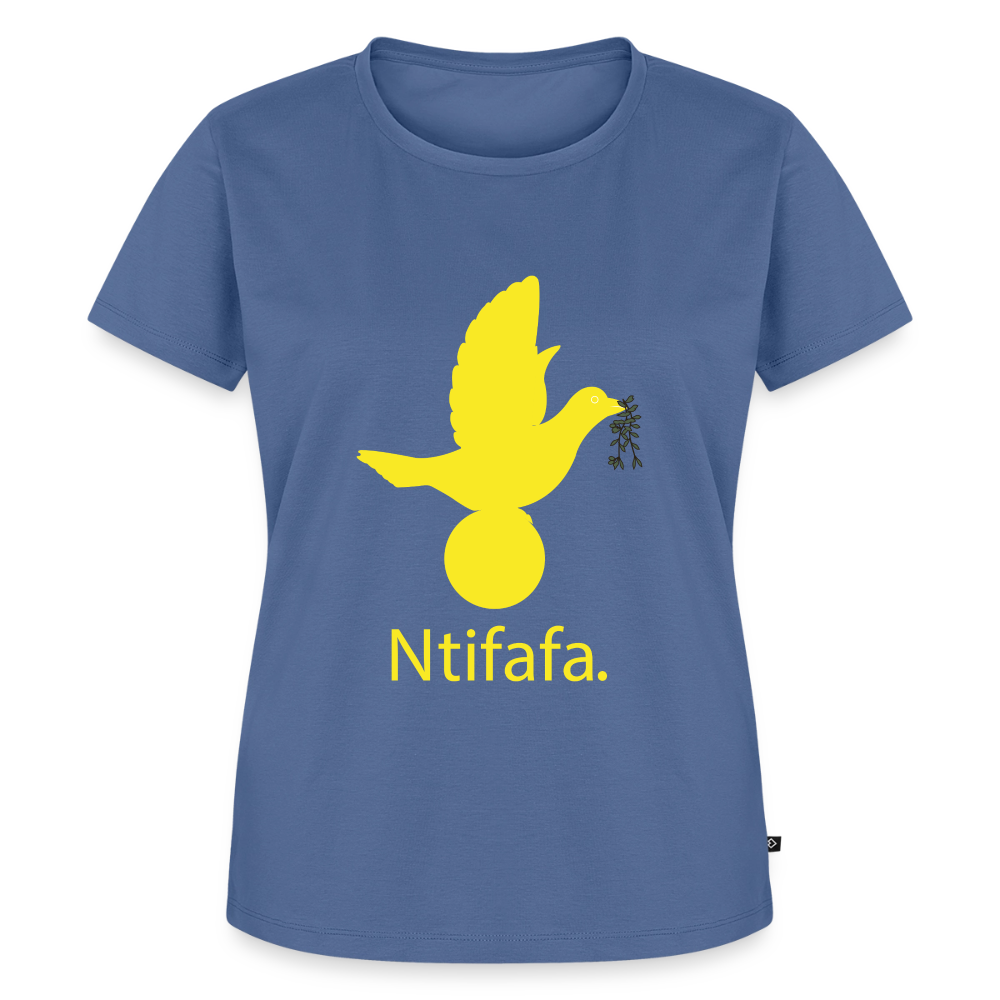 T-shirt Premium Femme Ntifafa jaune - Lusoquot - bleu pigeon