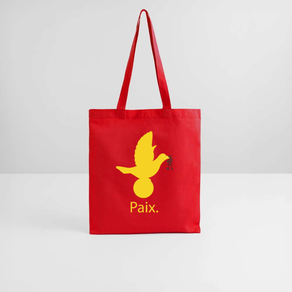 Tote Bag Paix jaune - Lusoquot - rouge