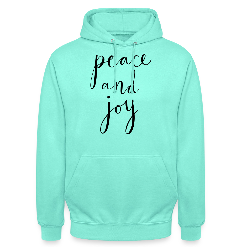 Sweat-shirt à capuche unisexe_peace_noir_peaceandjoy - menthe