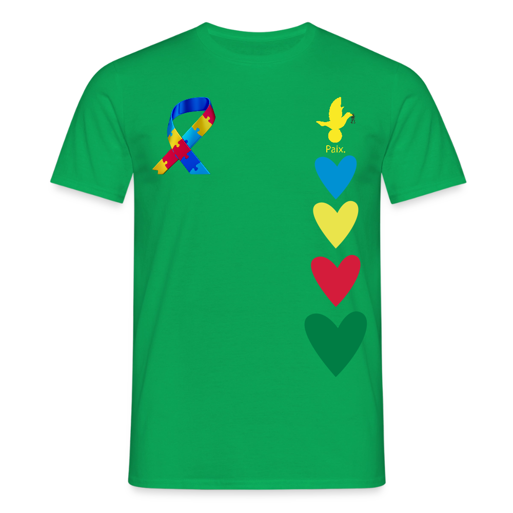 T-shirt Homme -journeemondiale trisomie 21 mars- Peace jaune - vert