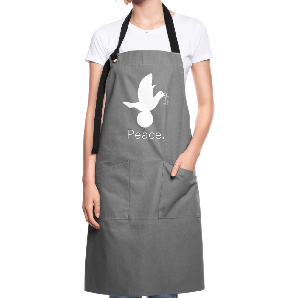 Tablier contrasté_peaceblanc - gris/noir