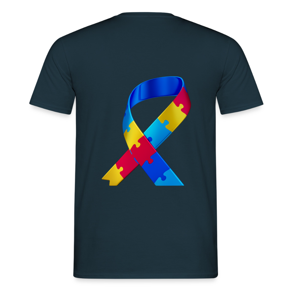 T-shirt Homme -journeemondiale trisomie 21 mars- Peace jaune - marine