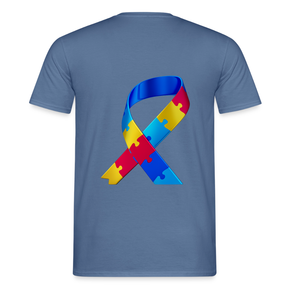 T-shirt Homme -journeemondiale trisomie 21 mars- Peace jaune - bleu pigeon 