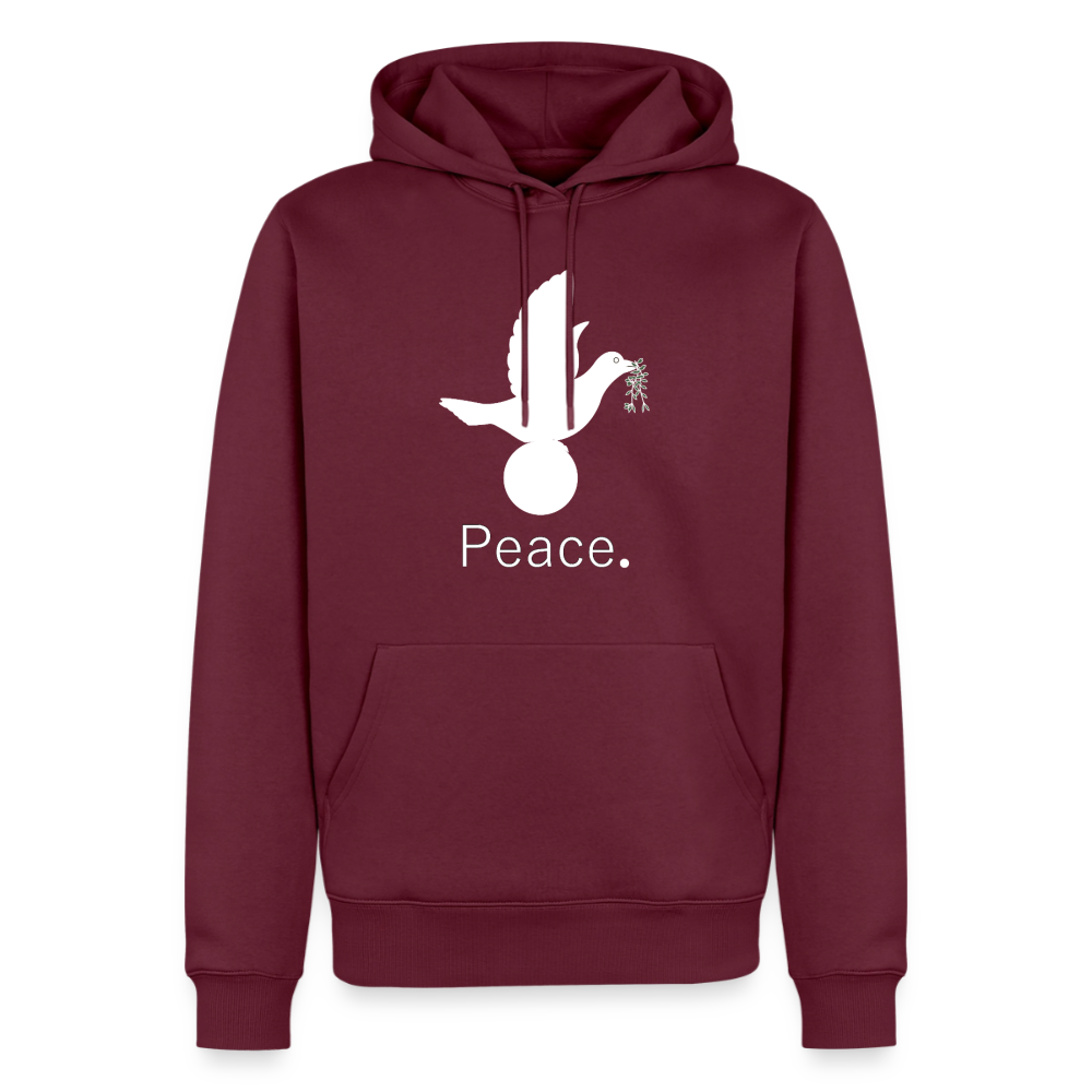 Sweat-shirt à capuche Premium pour hommes_peace_blanc - bourgogne