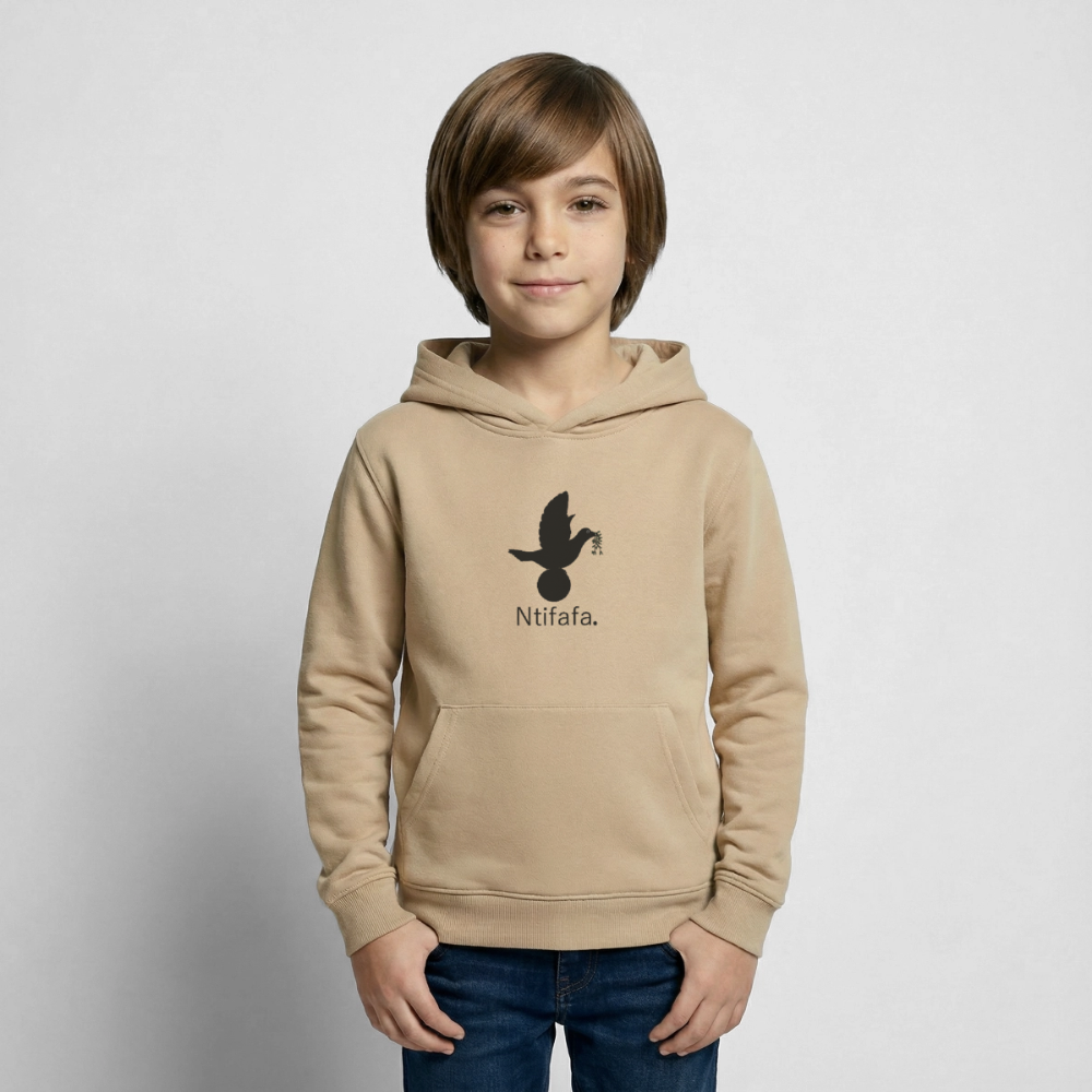 Sweat à capuche Enfant Ntifafa noir - Lusoquot - jaune sable