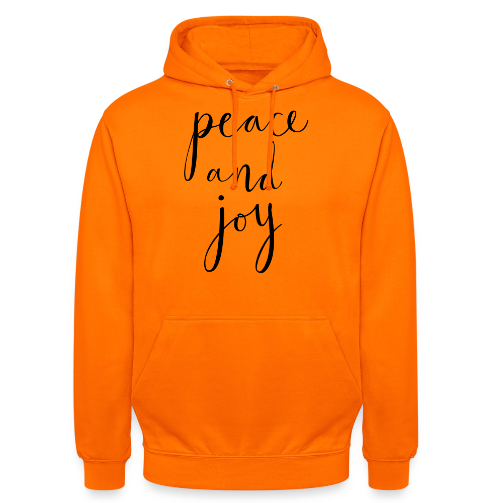 Sweat-shirt à capuche unisexe_peace_noir_peaceandjoy - orange