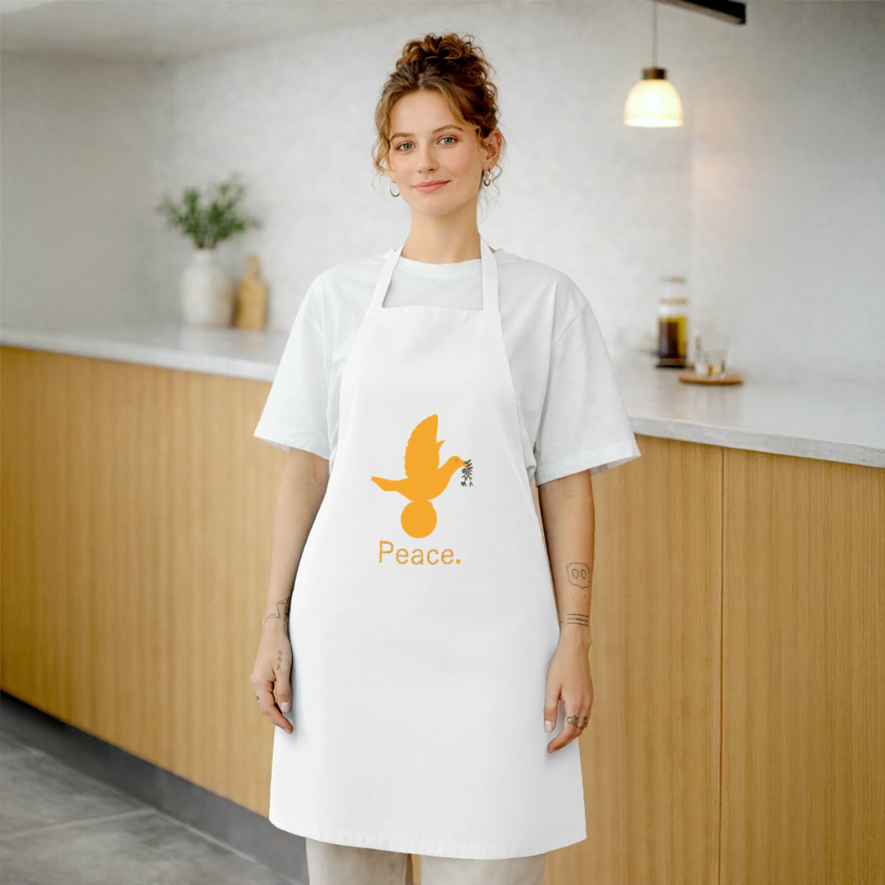 Tablier de cuisine_peaceorange - blanc