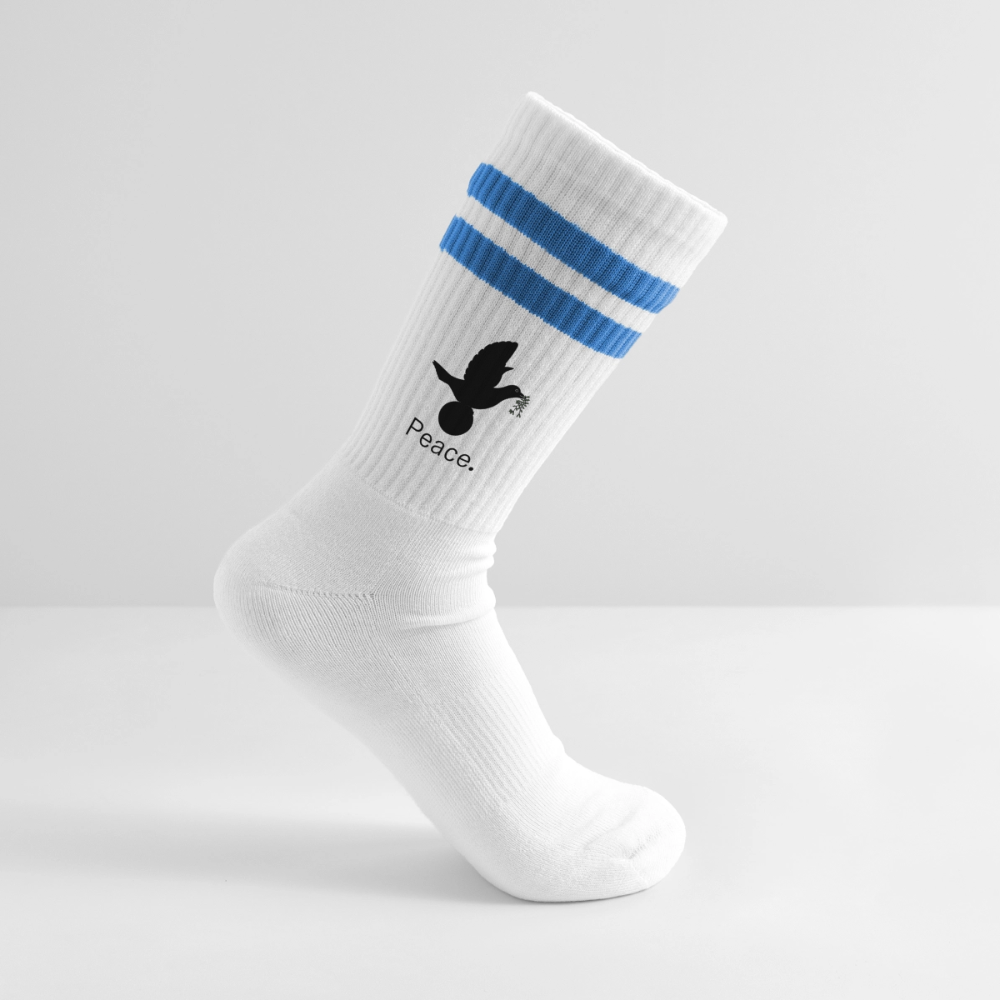 Chaussettes de tennis_peace_noir - blanc/bleu