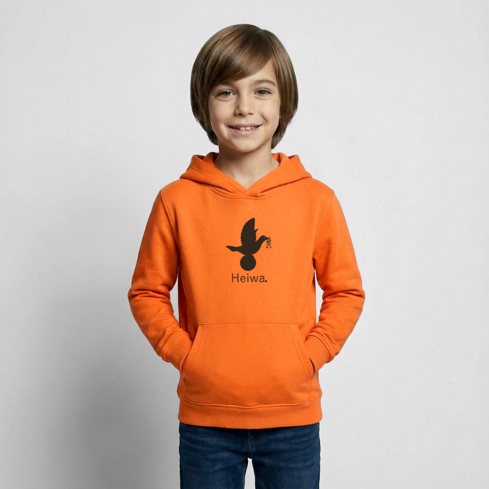 Sweat à capuche Enfant Heiwa noir - Lusoquot - orange