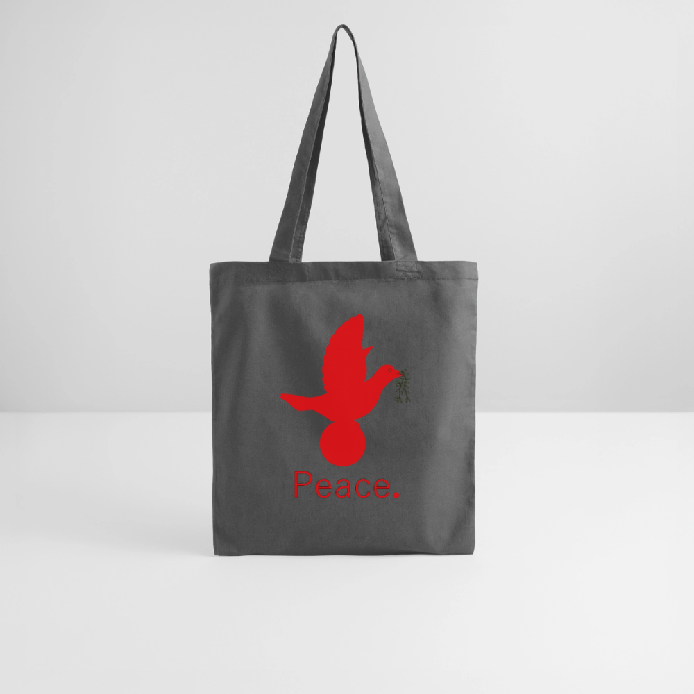 Tote Bag Peace rouge - Lusoquot - gris graphite
