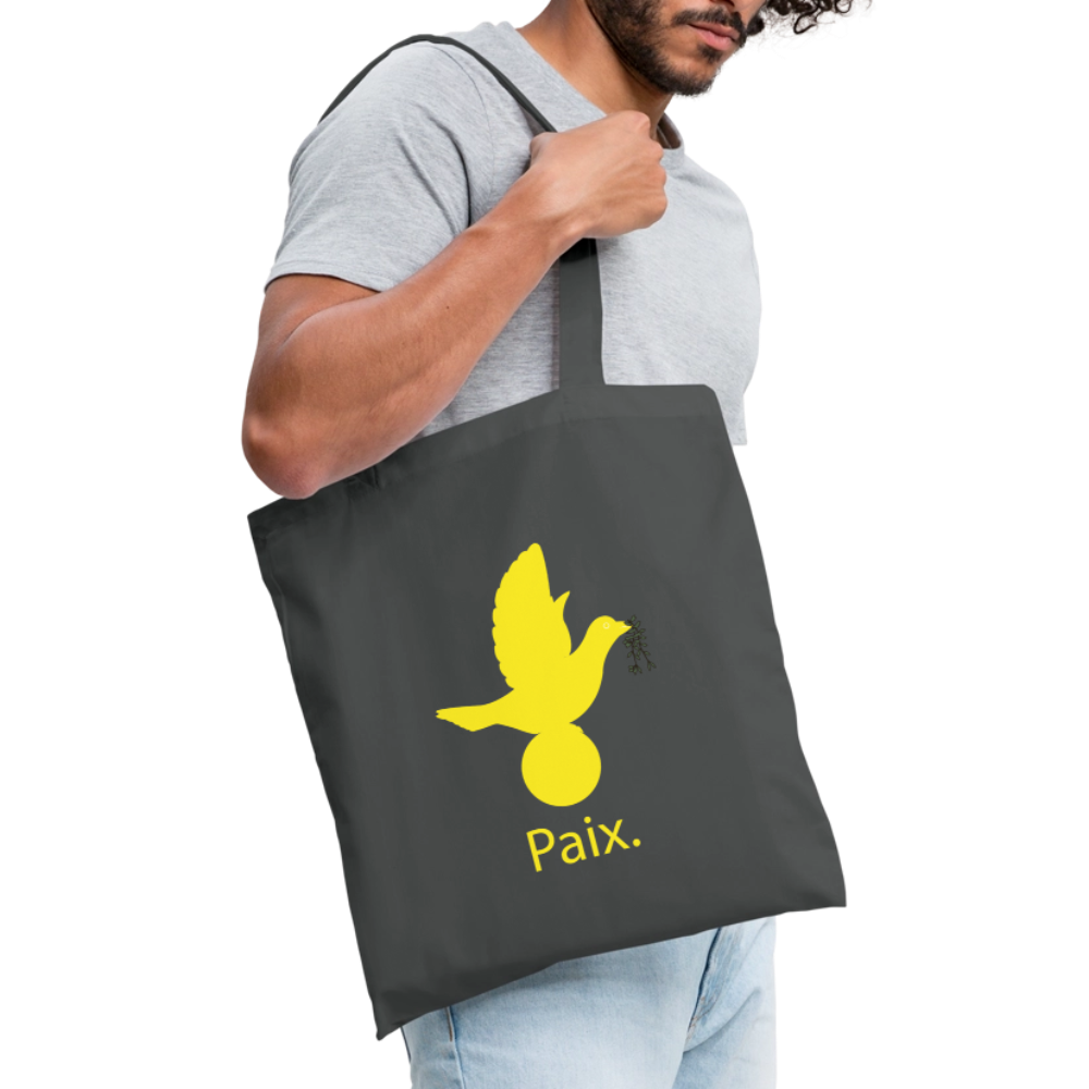 Tote Bag Paix jaune - Lusoquot - gris graphite